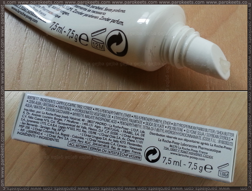 La Roche-Posay Cicaplast Levres repairing lip balm applicator, ingredients