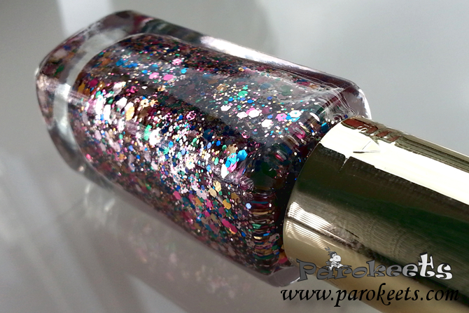 L'Oreal Sequine Explosion (842) nail polish detail nail polish bottle