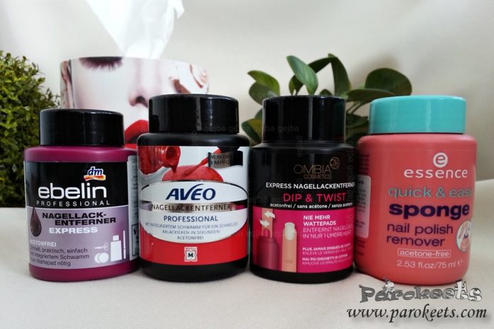 Sponge nail polish removers comparison products