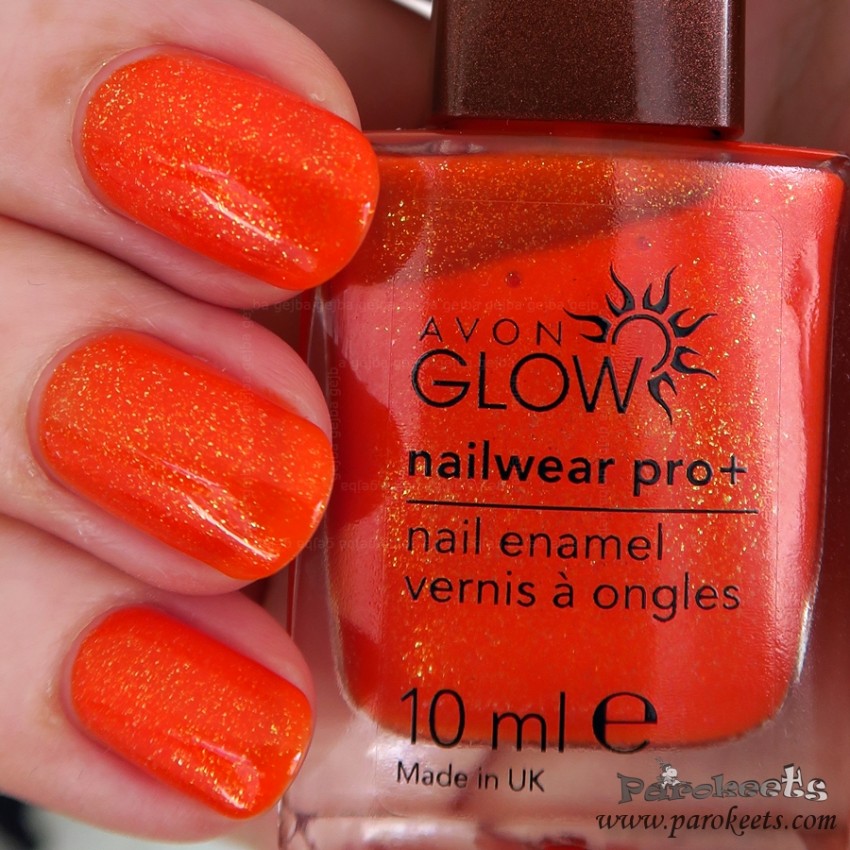 Avon Flaming Orange nail polish (Glow)