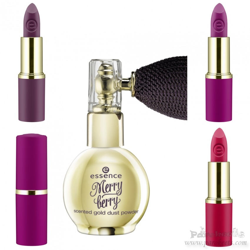 Essence Merry Berry lipsticks, gold dust preview