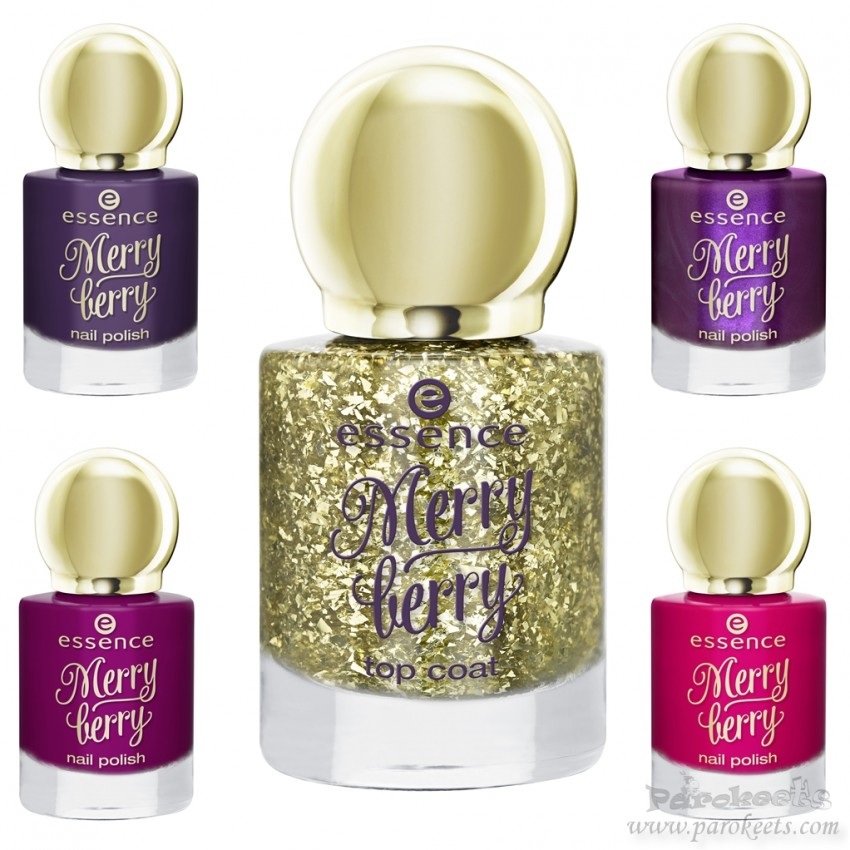Essence Merry Berry nail polishes preview