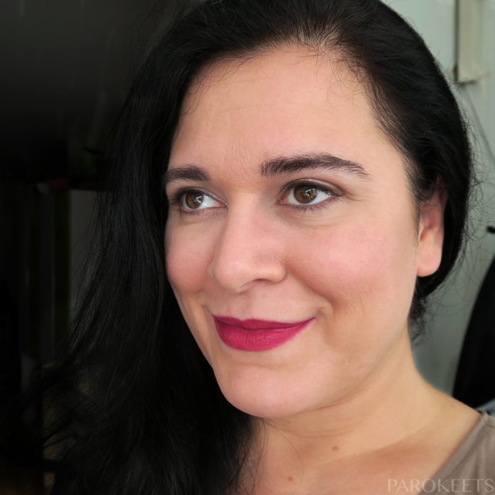 L.O.V Lip Affair lipstick Olyme's Burgundy Matte (lip swatch)