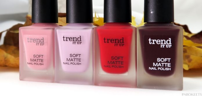 Trend It Up Soft Matte nail polish 2016: 010, 020, 030, 040