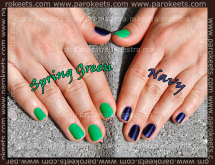 Swatch: Barry M - Spring Green and Navy