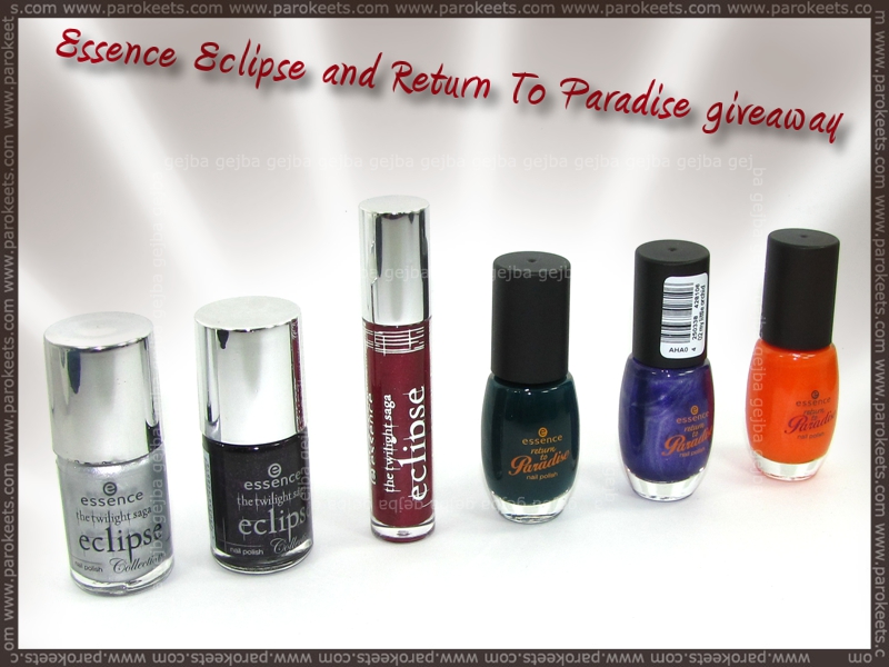 Essence: Eclipse and Return To Paradise Giveaway at Parokeets