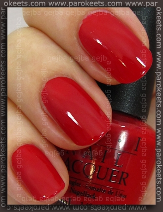 OPI Swiss - Color So Hot It Berns swatch by Parokeets