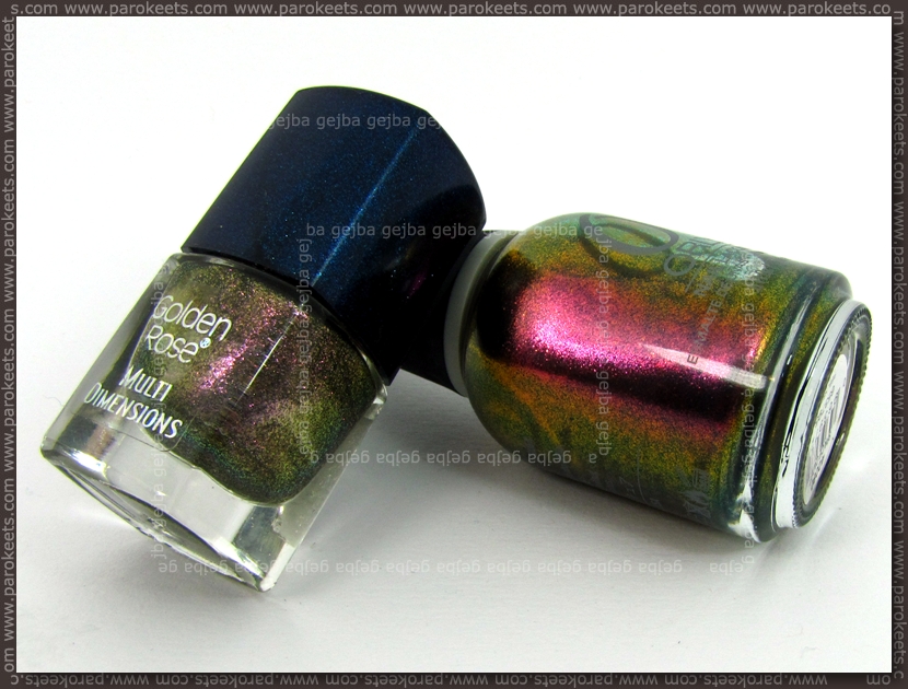 Comparison: Orly Cosmic - Space Cadet vs. Golden Rose 11 bottles