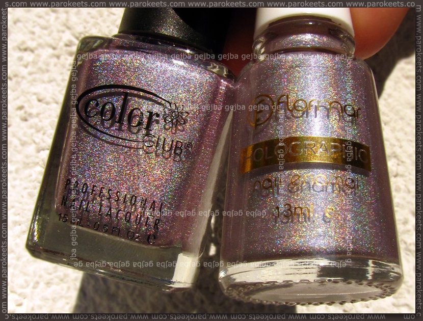 Comparison: Flormar 804 vs. Color Club Fashion Addict bottles