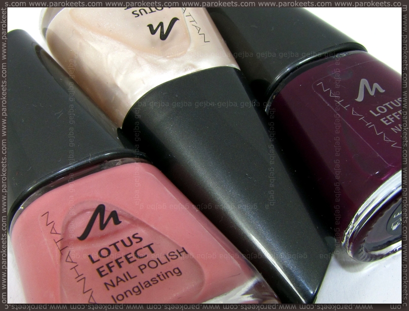 Manhattan nail polishes: 31A, 53R, 65W bottle