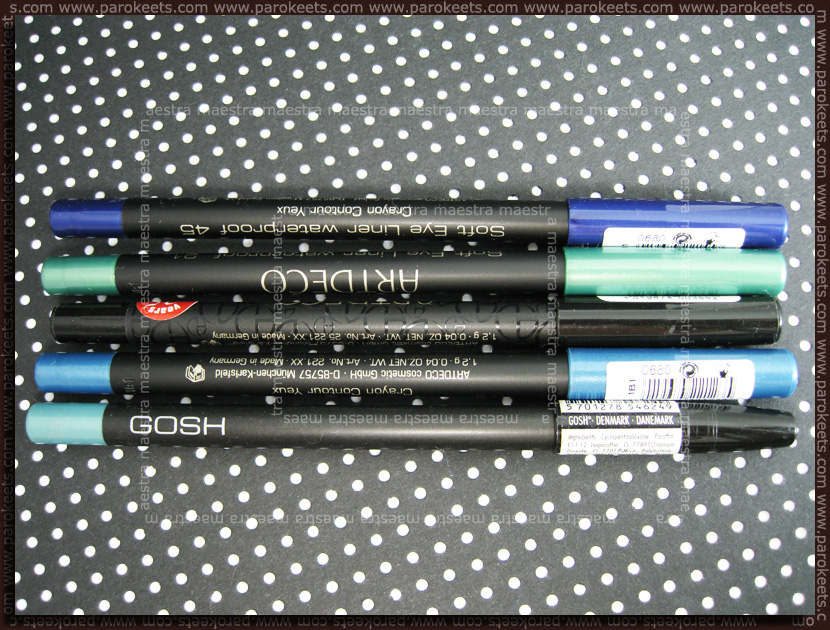 Artdeco - Soft Eye Liner waterproof: 21, 23, 45, 10 and Gosh - Cool Mint