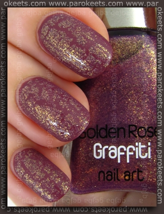 Kiko Rosa Antico Scuro (no. 317) + Golden Rose Graffiti 11 swatch