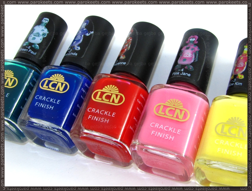 LCN crackle nail polishes