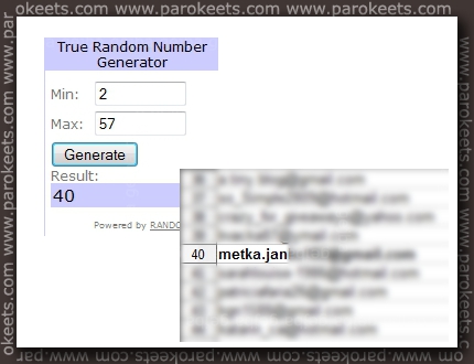 Parokeets Depend Holographic giveaway winner
