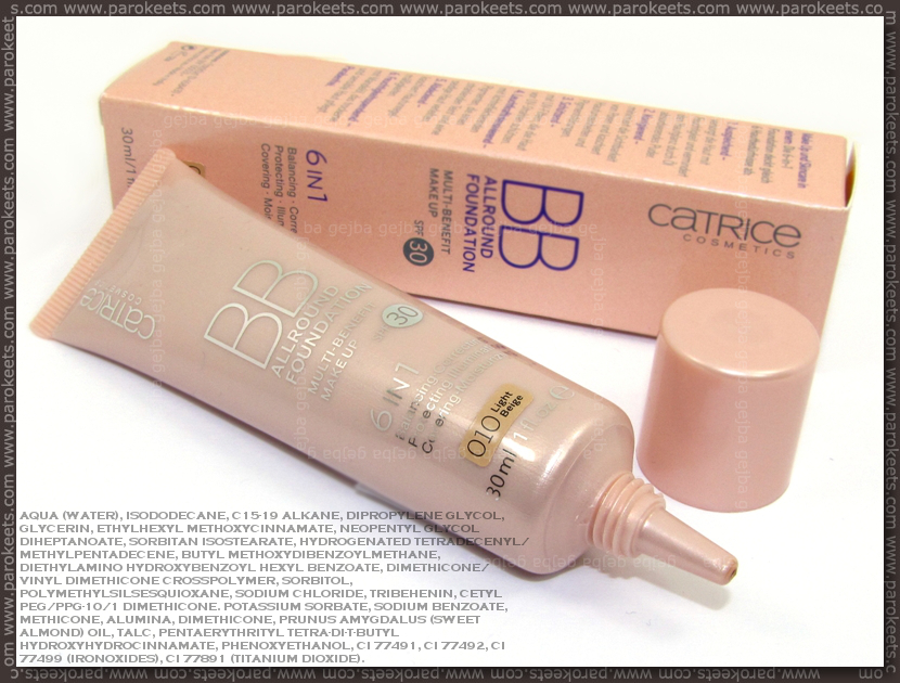 Catrice BB Allround Foundation - Light Beige (no. 010) with ingredients